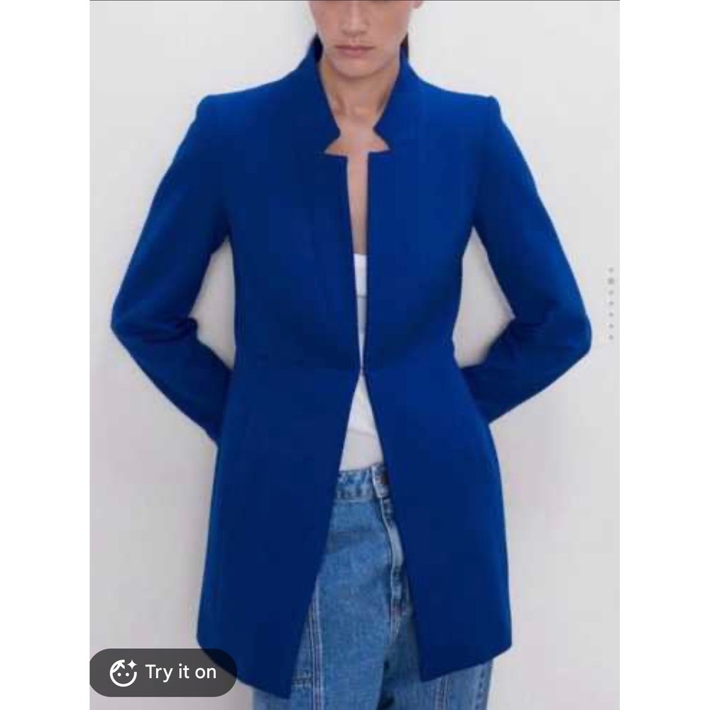 Zara Longline Blazer Women XS Blue